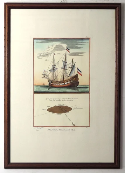 quadro “marine – planche xv, batiment appelle fluste” - Arredamento marinaresco