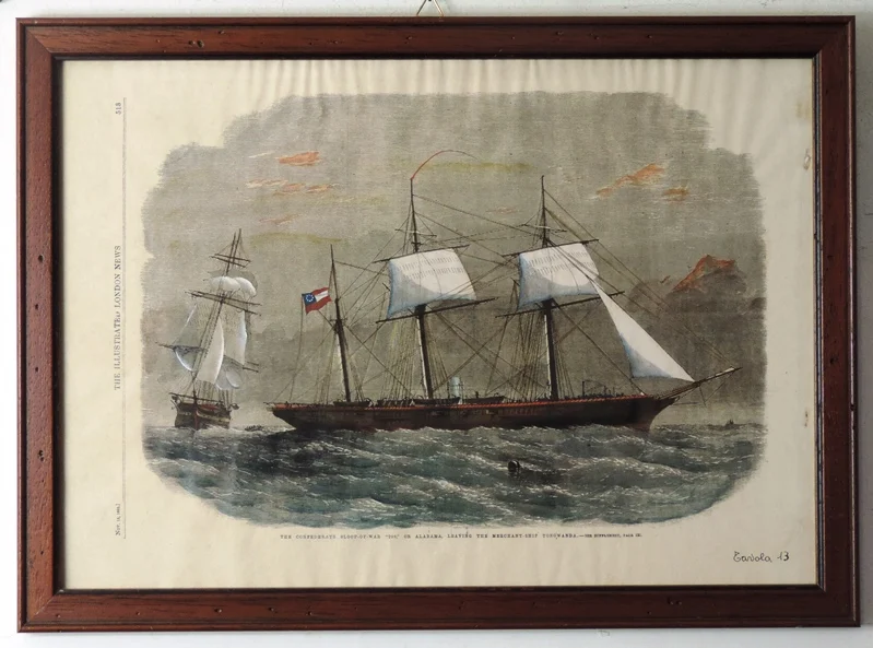 quadro “pagina di giornale – the confederate sloop-of-war “290” or alabama”