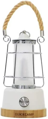Quick Camp Lanterna LED Menora ricaricabile USB IPX4 QC-LED370 Bianco Nero 370 lm