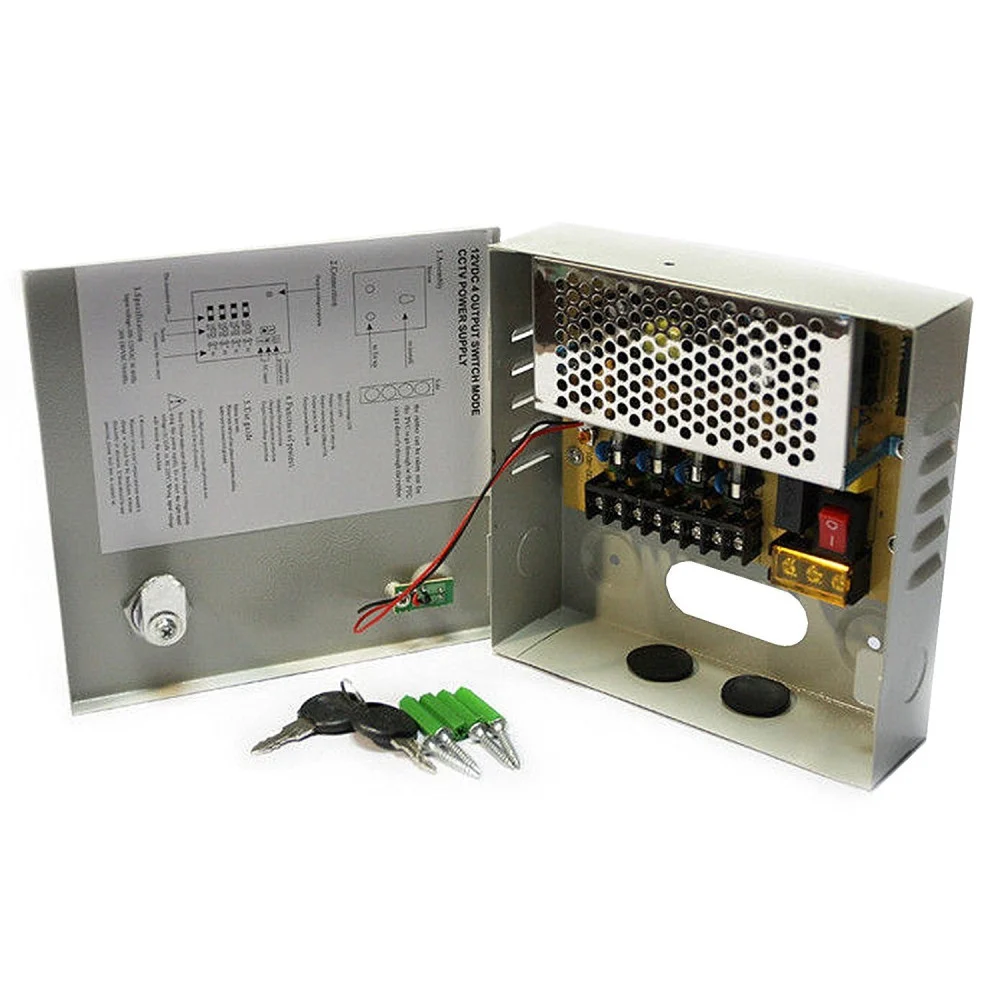 RACK BOX ALIMENTATORE STABILIZZATO 4 USCITE CANALI CENTRALINA TELECAMERA DC CCTV - TrAdE Shop Traesio