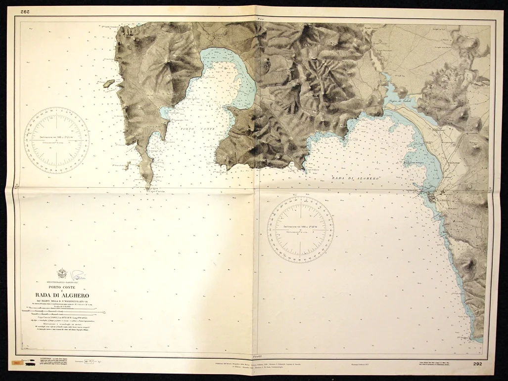 rada di alghero n. 292 (1971) - Carte nautiche, da pesca…