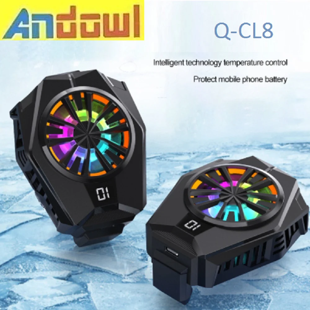 RADIATORE DI RAFFREDDAMENTO PER CELLULARE VENTOLA SILENZIOSA SCHERMO LED Q-CL8