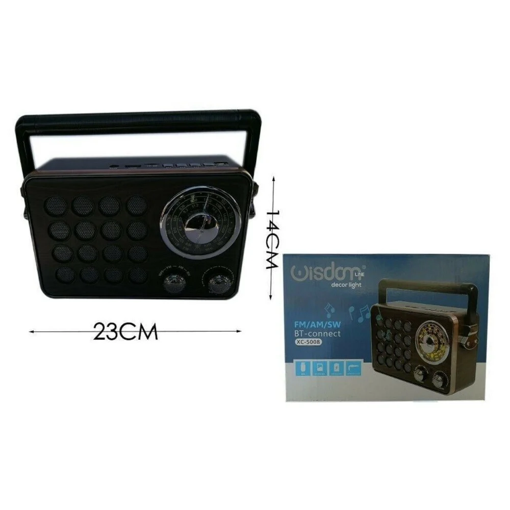 RADIO FM AM SW PORTATILE CON ANTENNA SPEAKER BLUETOOTH MICROSD USB STEREO XC5008 - Wisdom
