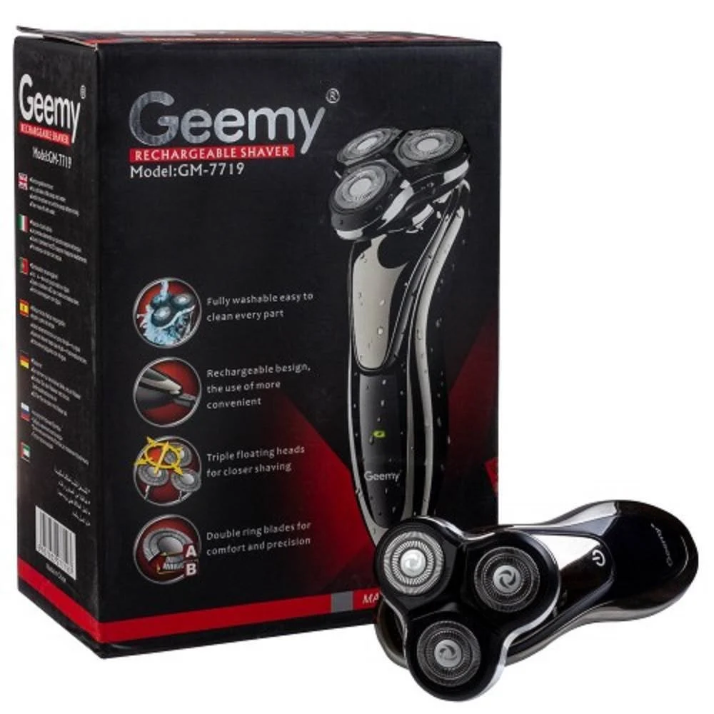 RASOIO ELETTRICO CORDLESS GM-7719 BATTERIA RICARICABILE IMPERMEABILE TESTA GALLEGGIANTE