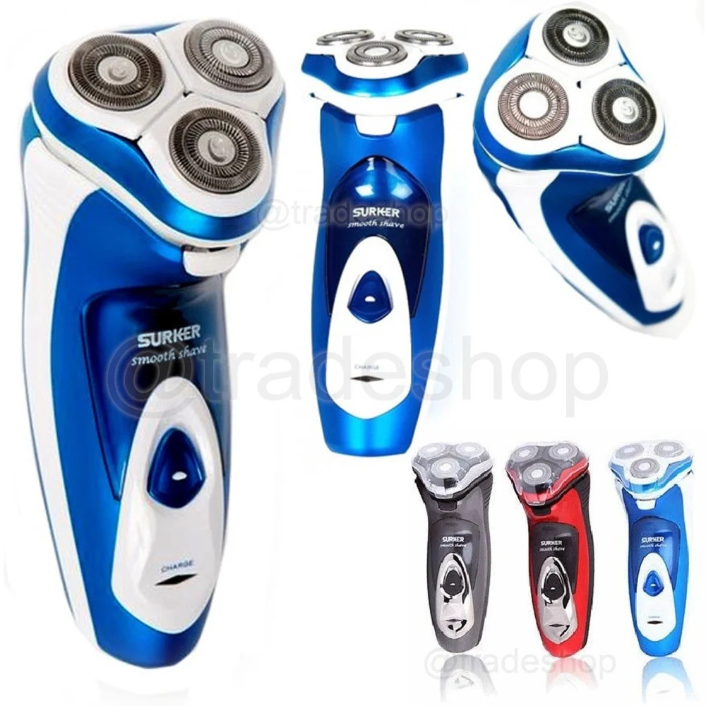 RASOIO ELETTRICO RICARICABILE VISO BARBA BAFFI REGOLAZIONE PELI 3 TESTINE - TrAdE Shop Traesio