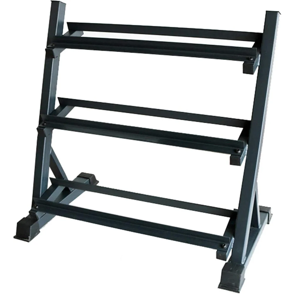 RASTRELLIERA SUPPORTO RACK STAND PER MANUBRI NERO A 3 RIPIANI LIVELLI HOME GYM - TrAdE Shop Traesio