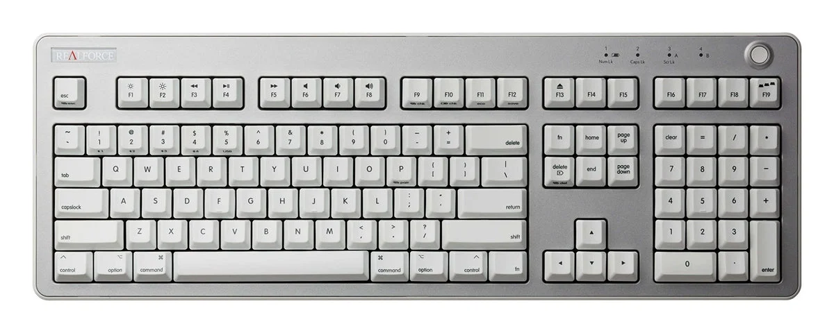 REALFORCE R3 Keyboard Hybrid Full 45g Array for Mac English Array Light Silver & Super White R3HF21