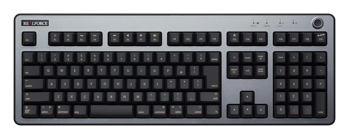 REALFORCE R3 Tastiera Ibrida Full 45g Giapponese per Mac R3HE11 Grigio Scuro e Nero