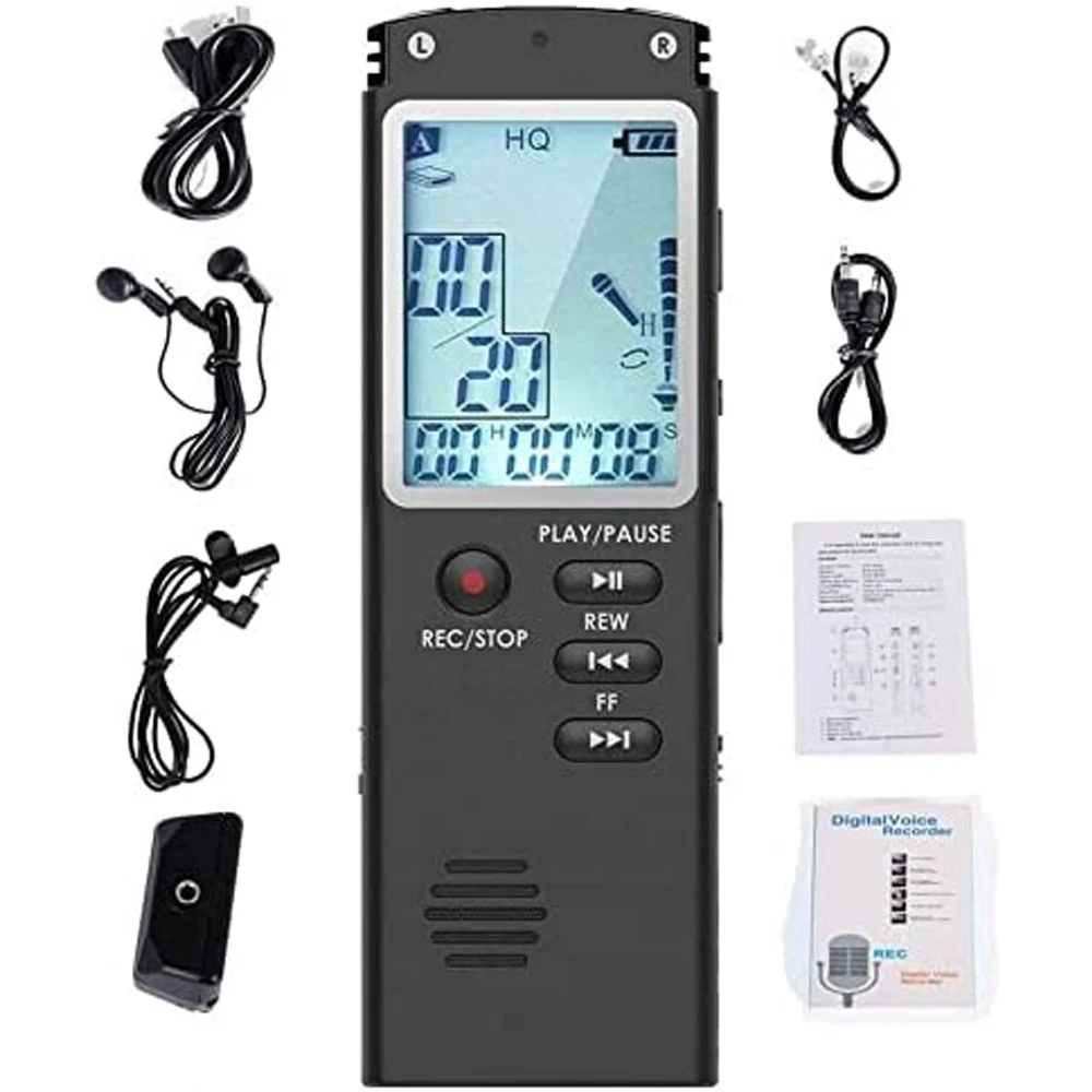 REGISTRATORE VOCALE DIGITALE REGISTRAZIONE AUDIO DA 8GB CON SCHERMO LCD Q-LC503
