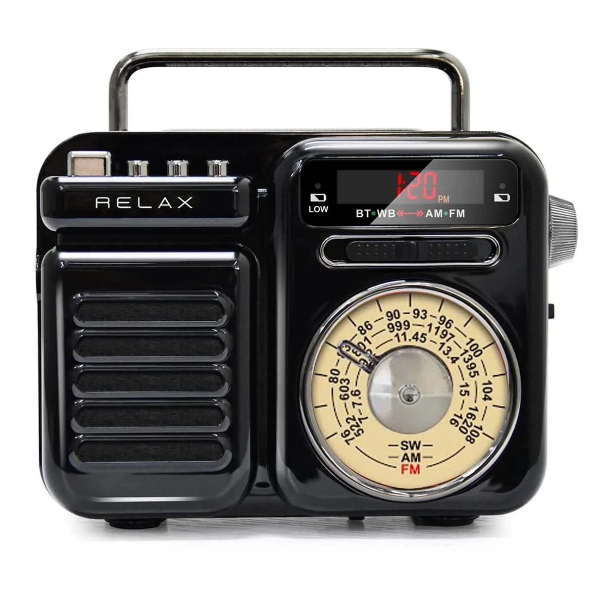 RELAX Radio Portatile Bluetooth FM/AM 7 in 1 Modello N/A Nero