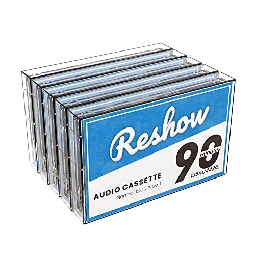 Reshow Audio Cassettes 90min Low Noise High Output 5pcs