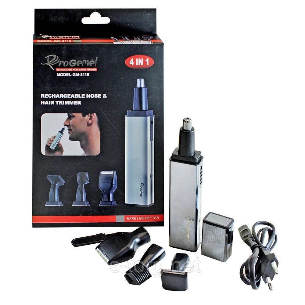 RIFINITORE GM-3116 RASOIO 4IN1 NASO ORECCHIO BAFFI CAPELLI RICARICABILE CORDLESS
