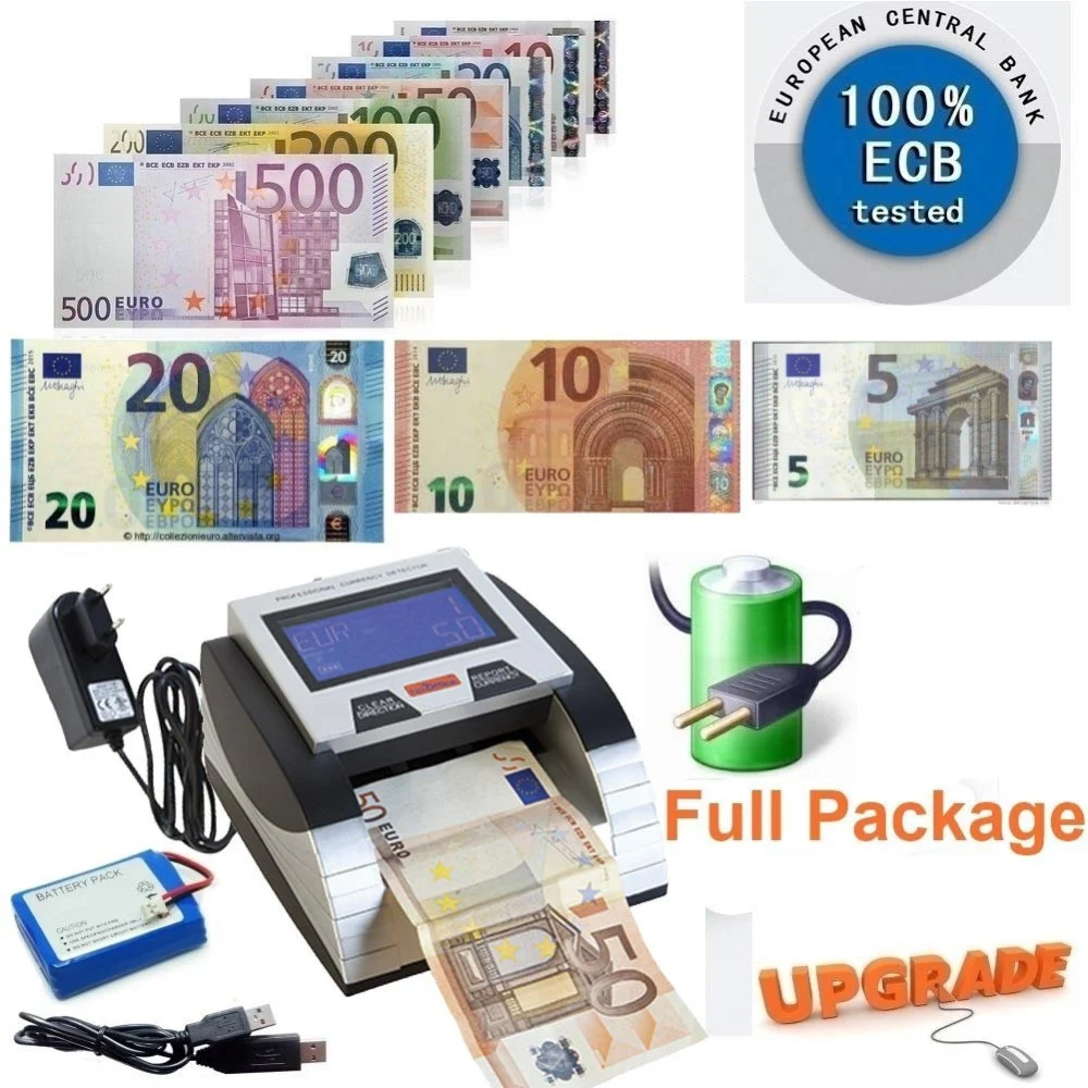 RILEVATORE BANCONOTE FALSE VERIFICA CONTA BANCONOTE A BATTERIA E DC 9V BCE TESTE - TrAdE Shop Traesio