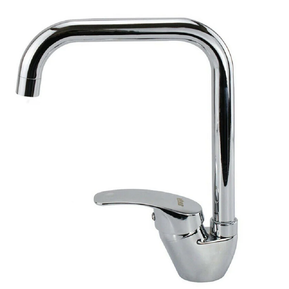 RUBINETTO CUCINA MISCELATORE LAVANDINO CANNA ALTA QUADRATA OTTONE CROMATO 69140 - Cleafe