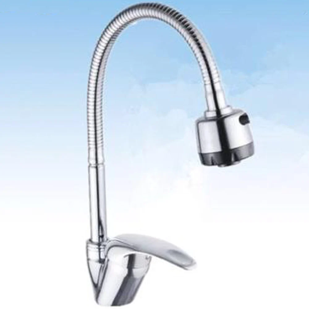 RUBINETTO MISCELATORE CASA CUCINA ORIENTABILE DOPPIO GETTO CROMATO JH-8095W