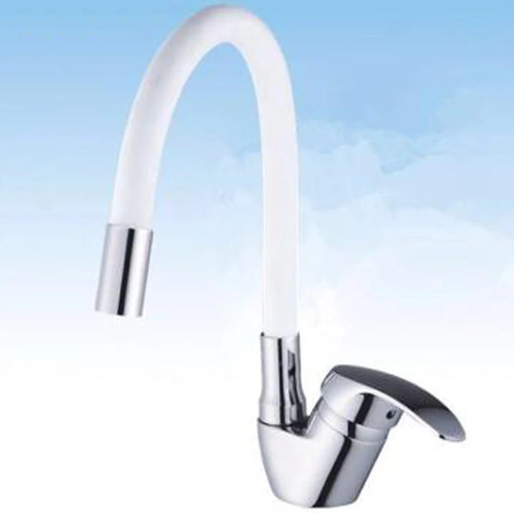 RUBINETTO MISCELATORE GIREVOLE PER LAVANDINO LAVELLO CUCINA COLORE CANNA BIANCO - TrAdE Shop Traesio