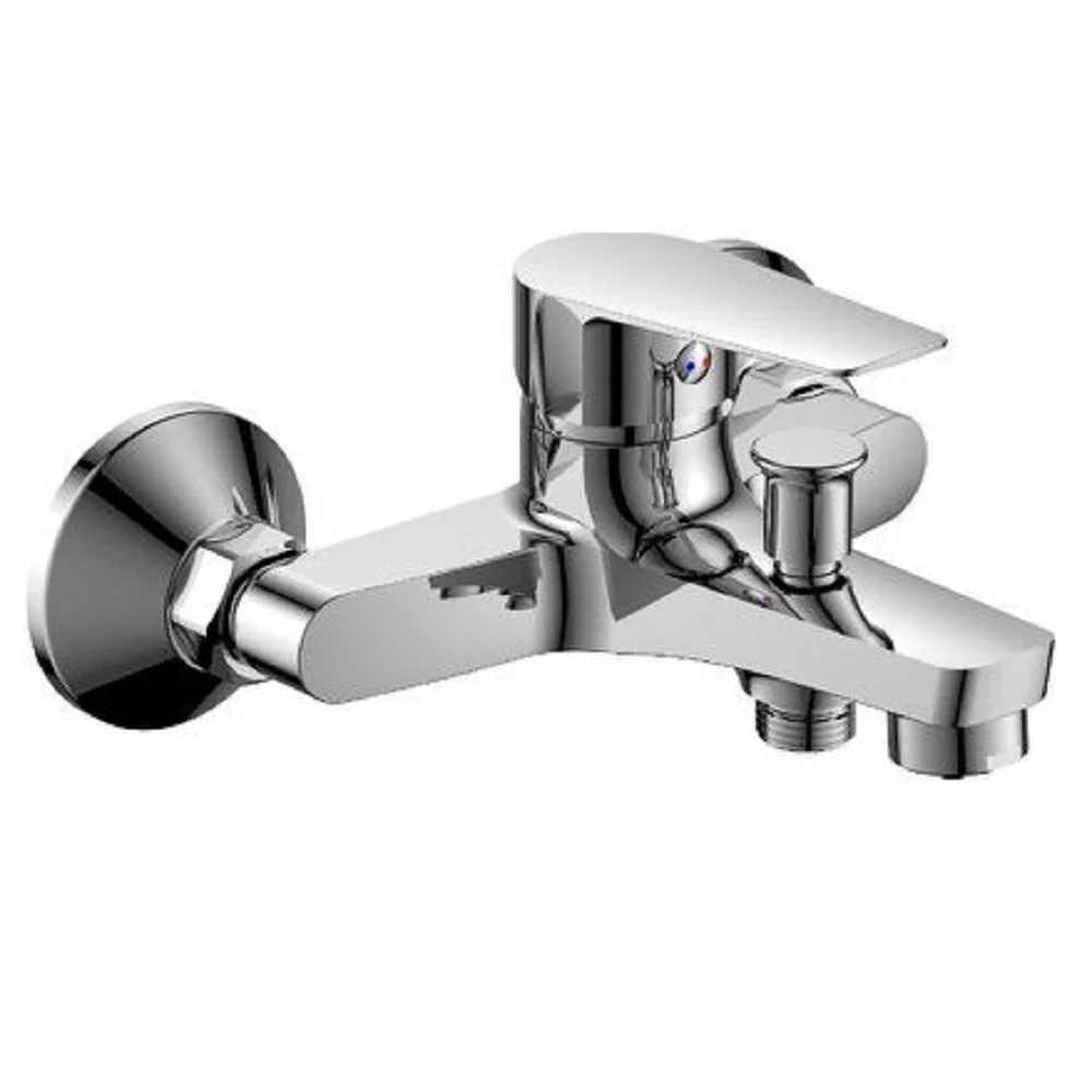 RUBINETTO MISCELATORE GRUPPO VASCA DA BAGNO CROMATO CON ATTACCO DOCCIA CUBE87119 - Cleafe