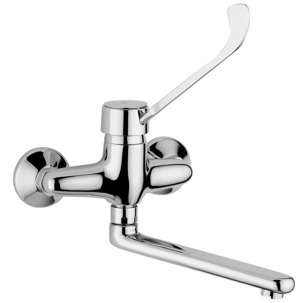 RUBINETTO MISCELATORE LAVABO LAVELLO CUCINA COMANDO A GOMITO LEVA LUNGA CLINICA - TrAdE Shop Traesio