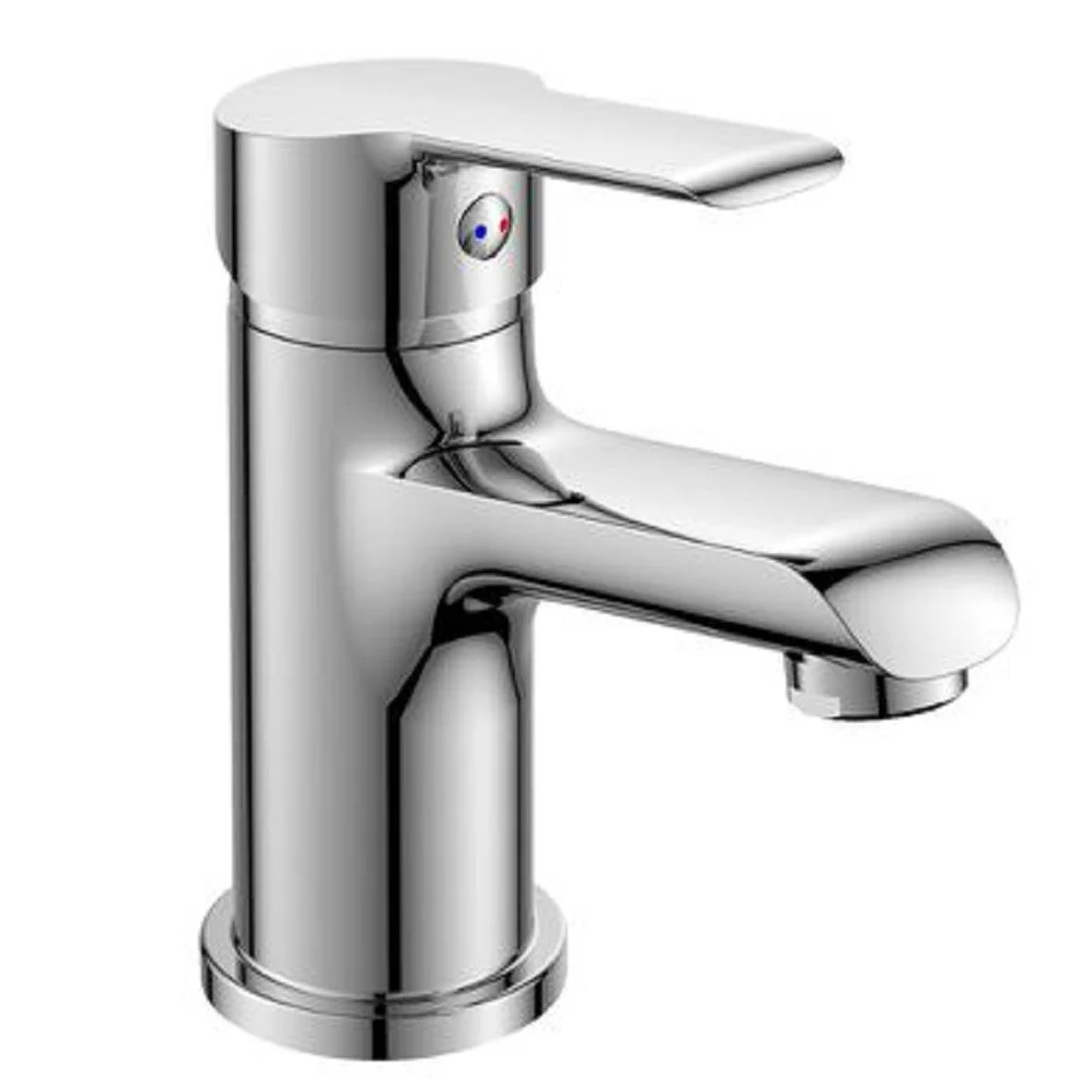 RUBINETTO MISCELATORE MONOCOMANDO CROMATO PER LAVABO LAVANDINO MODERNO ROLL87105 - Cleafe