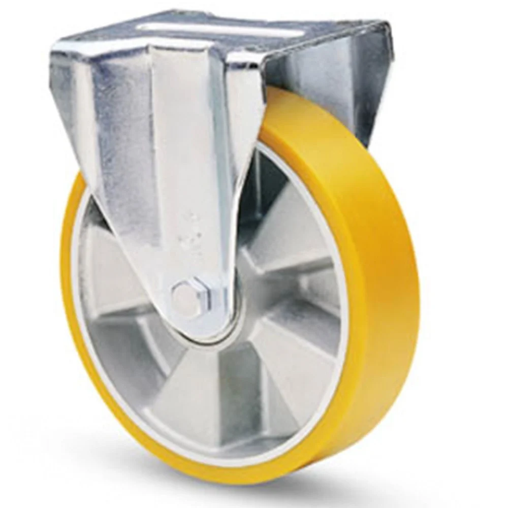 Ruota FISSA con rivestimento in poliuretano AVOLAN Sh A 91. Nucleo in alluminio - TrAdE Shop Traesio
