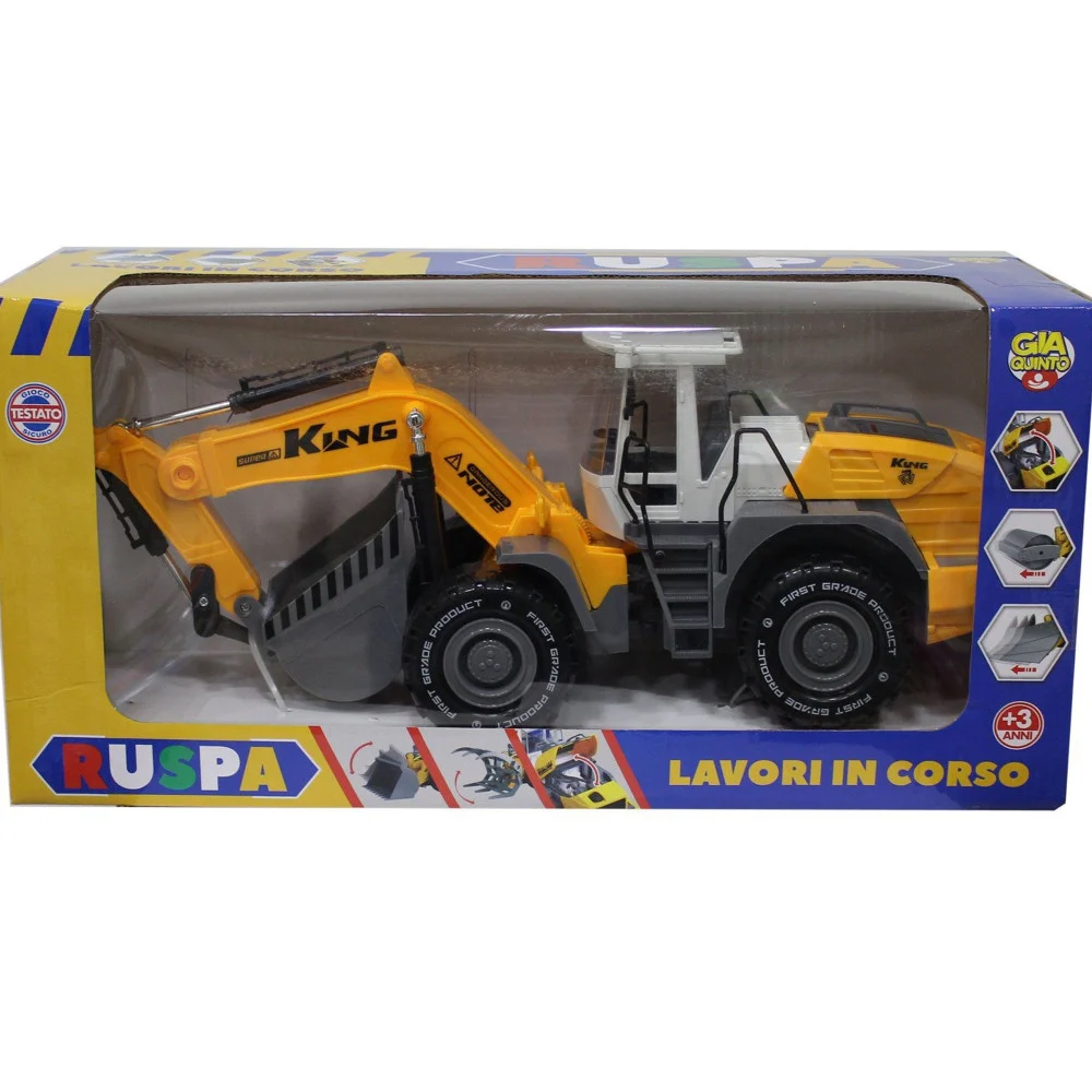 RUSPA DA CANTIERE BULLDOZER CON RULLO 30CM RUOTE LIBERE MEZZI DA LAVORO CANTIERE - TrAdE Shop Traesio