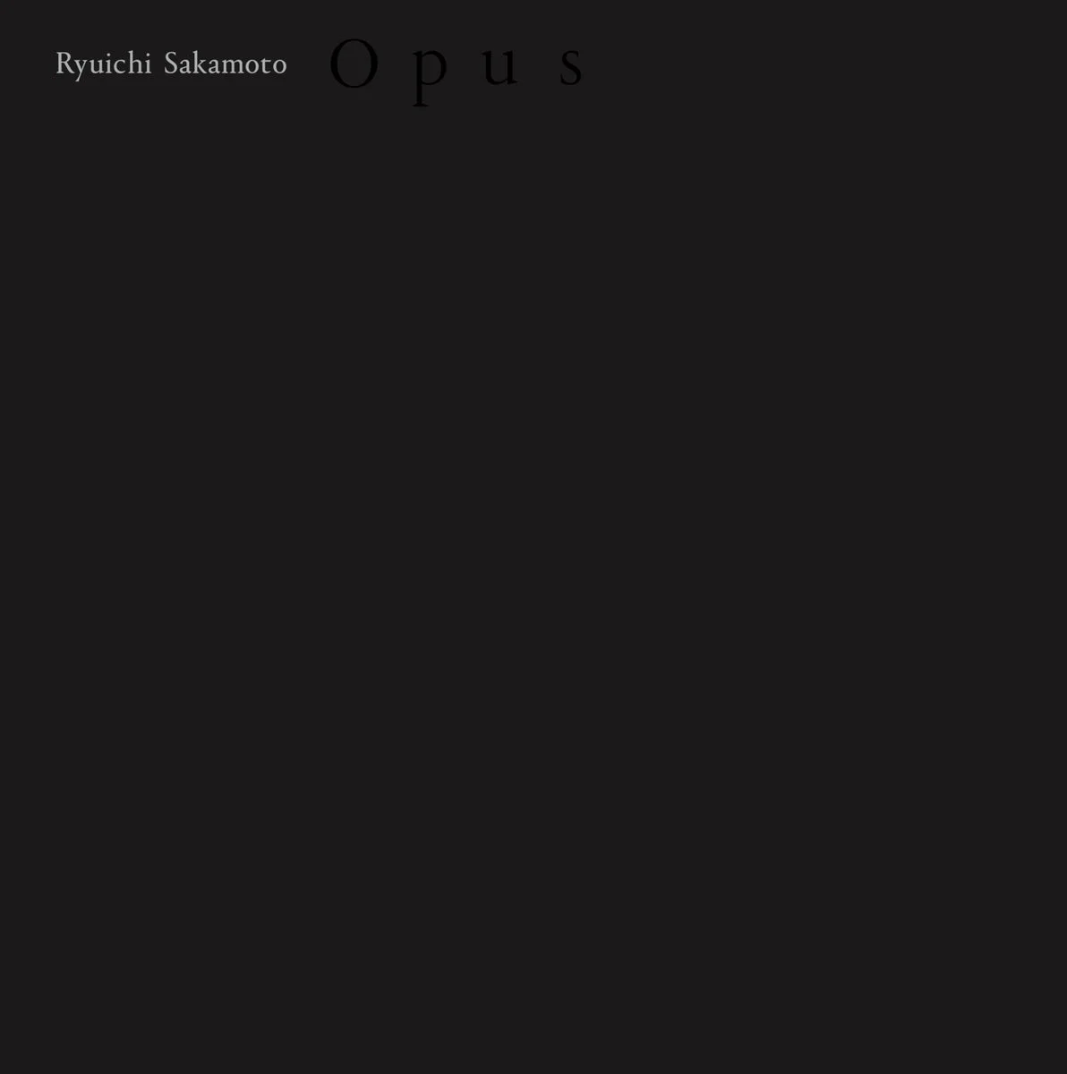Ryuichi Sakamoto Opus Vinyl LP - Analog Record - Limited Edition - Black