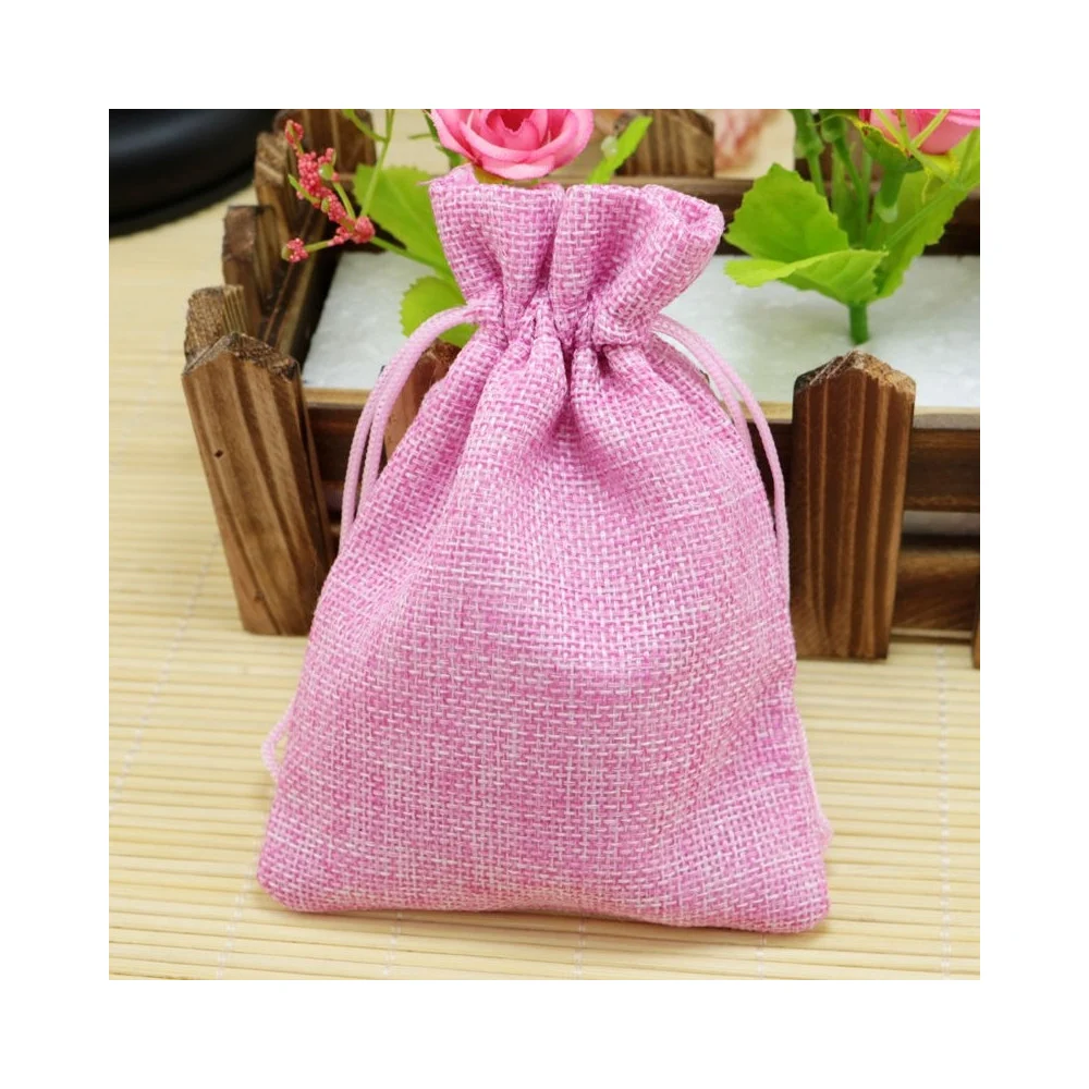SACCHETTI JUTA ROSA BOMBONIERE PORTACONFETTI SEGNAPOSTO SEGNATAVOLO SACCHETTINO - TrAdE Shop Traesio