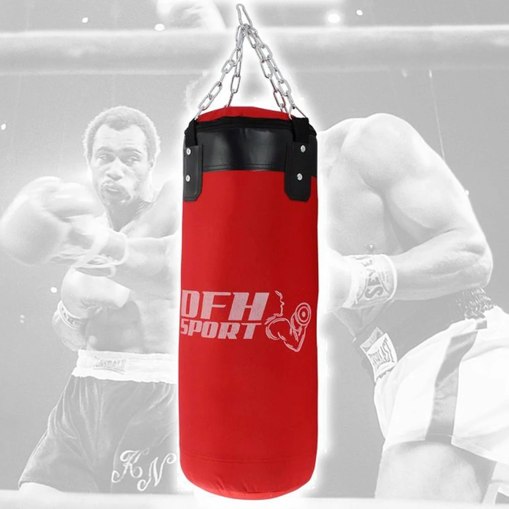 SACCO BOXE PIENO PER ALLENAMENTO PUGILATO MMA KICK BOXING CON CATENE 100 CM X 35 - TrAdE Shop Traesio