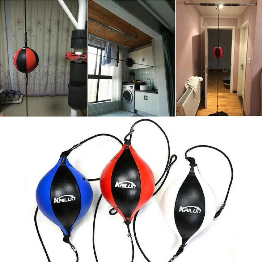 SACCO DA BOXE BORSA A SFERA A DOPPIA ESTREMITÀ IN PU PUNCH SPORT FITNESS ADULTI - TrAdE Shop Traesio