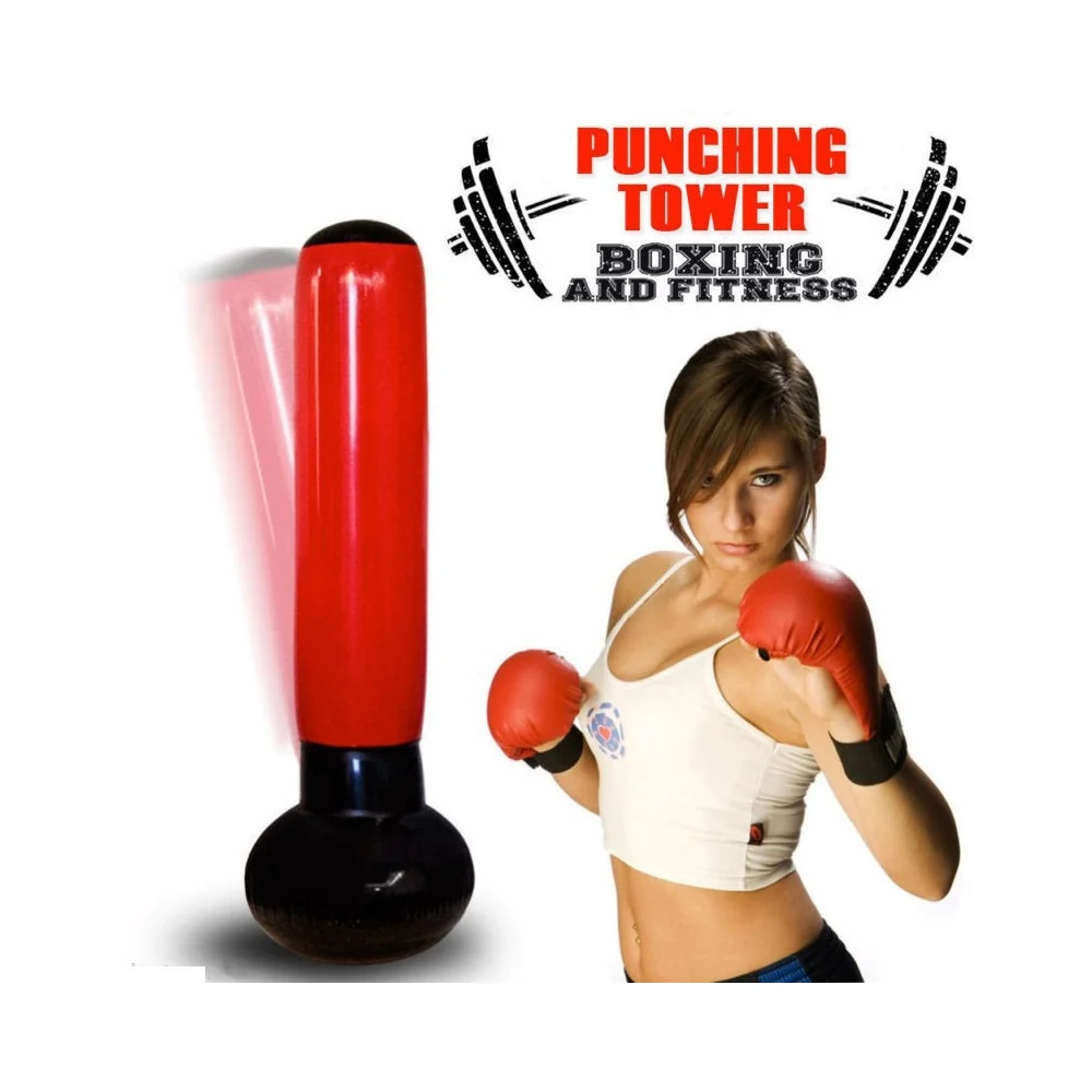 SACCO GONFIABILE BOXING TORRE JUMBO BOX PUNCHING SOFT TOWER KARATE FITBOXE 160cm - TrAdE Shop Traesio