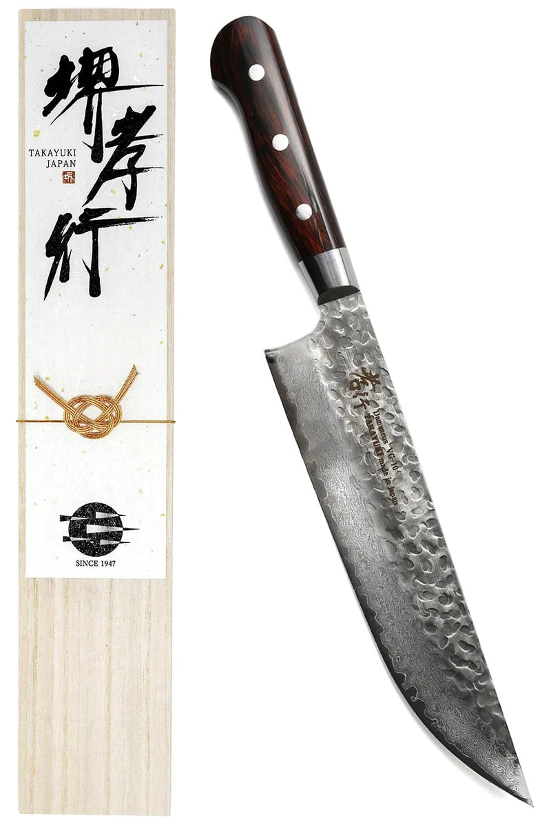 Sakai Takayuki Coltello da Macellaio Damascus 210 mm Manico Mogano Giappone