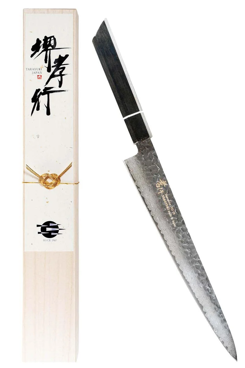 SAKAI Takayuki Musubiki Damascus Knife 240mm V-Gold No.10 Model No. s24003