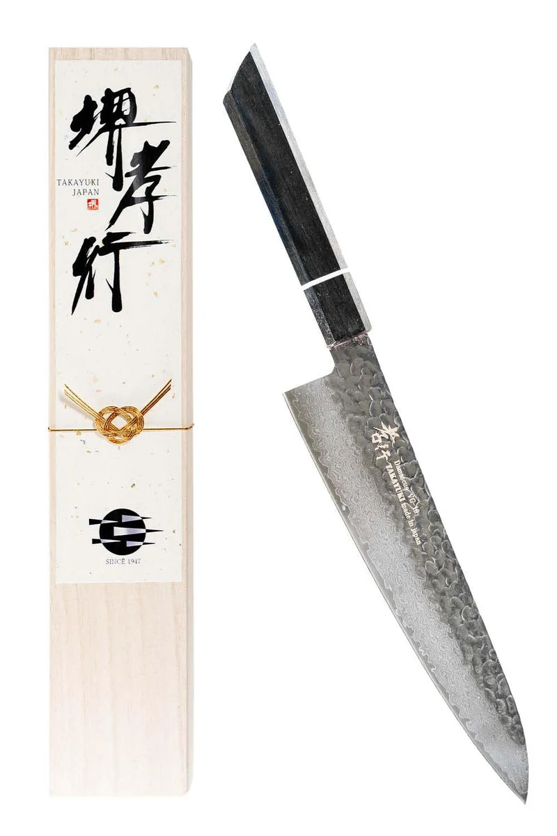 Sakai Takayuki Coltello Chef Gyuto VG10 Damascus 210mm Manico Quercia