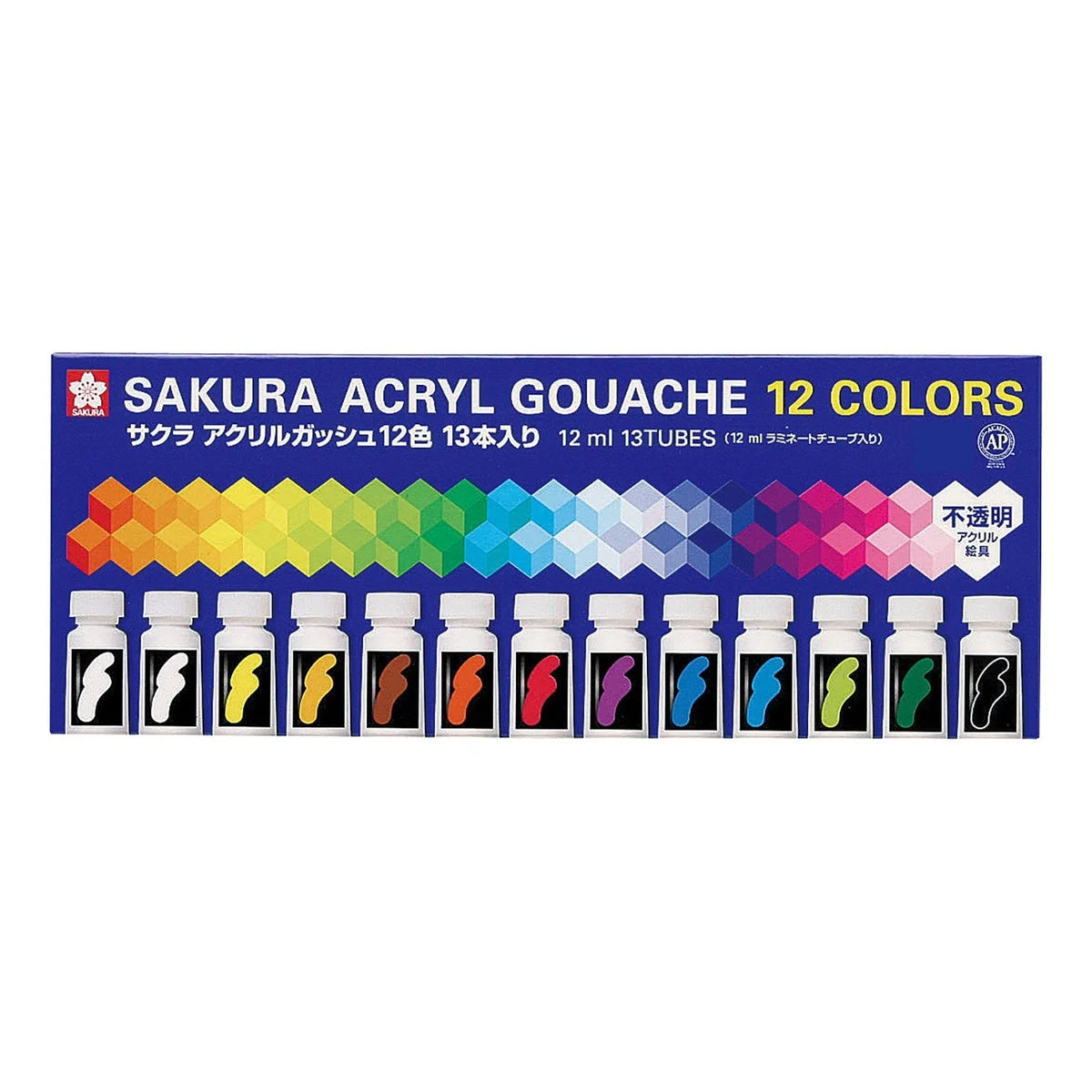 Sakura Set di Colori Acrilici Gouache 12 Colori AGW13 12 ml - Sakura Craypas