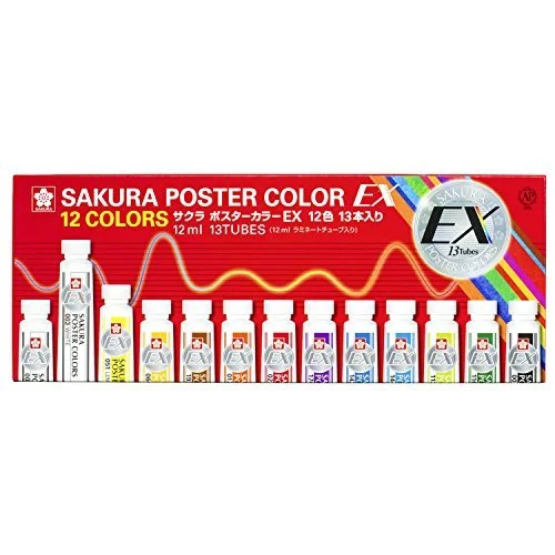 Sakura Craypas Poster Color EX 12 Colors PEW13 2 White