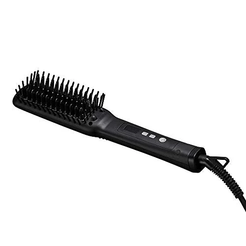 SALONIA Straight Heat Brush Slim Ceramic Coating Max 210C SL-012BKS Black 50W AC100-240V