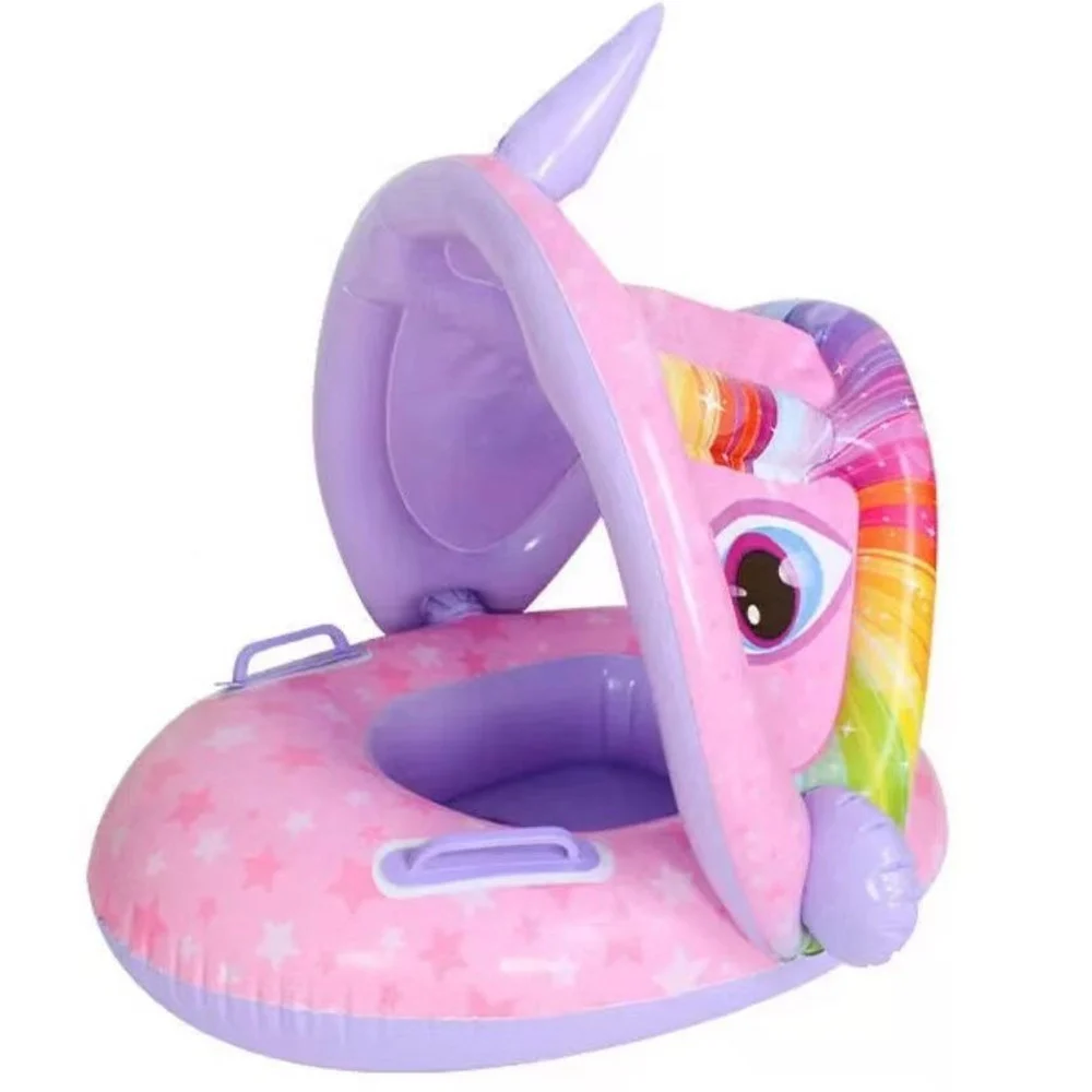 SALVAGENTE A MUTANDINA CON CAPPOTTINA 115X70CM UNICORNO GONFIABILE BAMBINE ROSA - TrAdE Shop Traesio