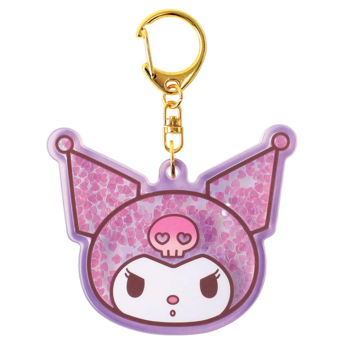 Sanrio portachiavi olografico scintillante con moschettone Kuromi
