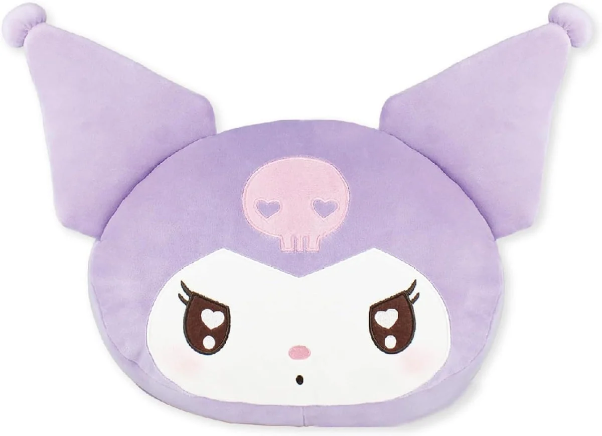 Sanrio Cuscino viso squishy Kuromi Uruuru occhi a cuore approx H300×W348×D90 mm