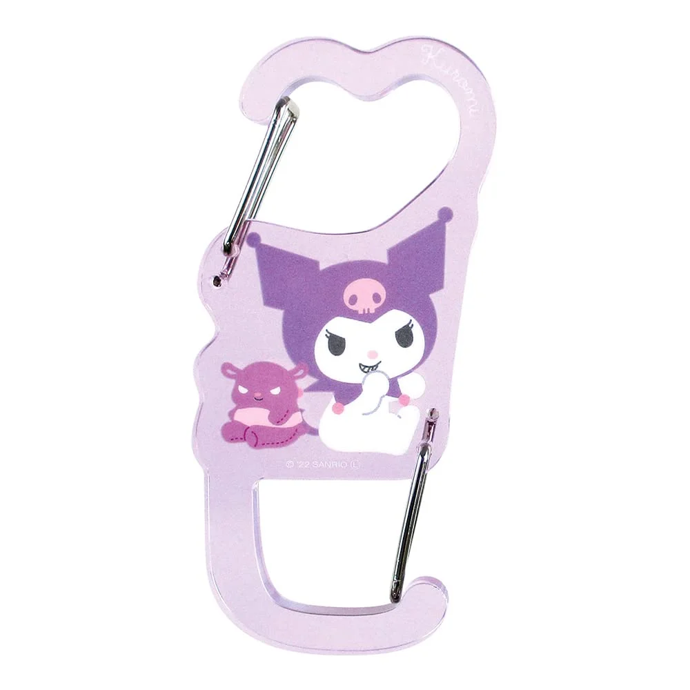 Sanrio portachiavi con doppio moschettone acrilico Kuromi trasparente