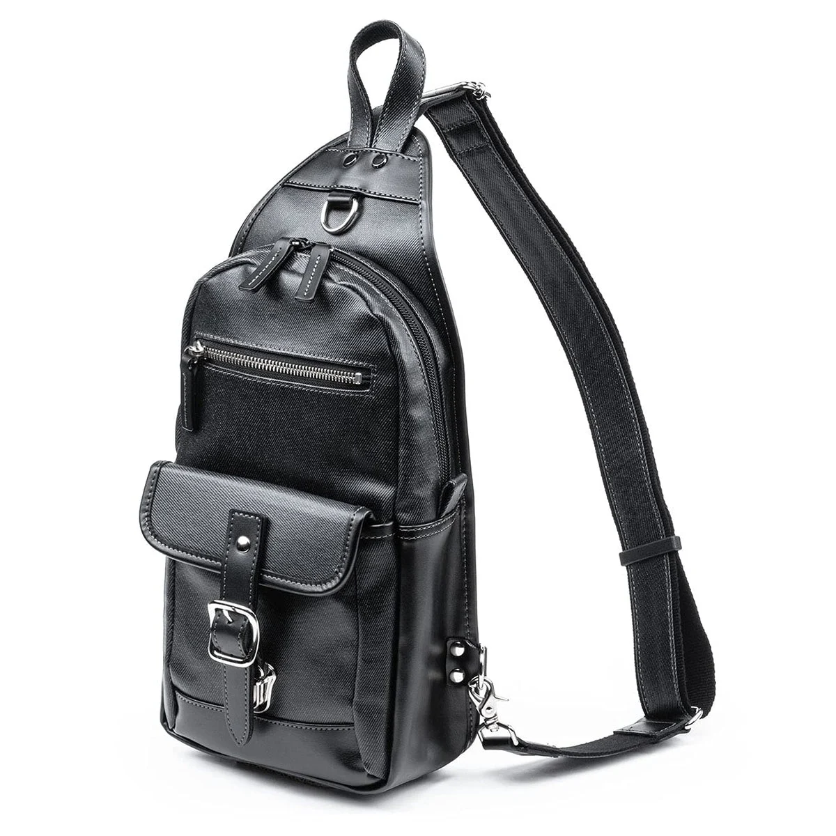 Sanwa Borsa a Spalla in Denim Okayama Verticale 200-BAGBDY1BK Nera 580g