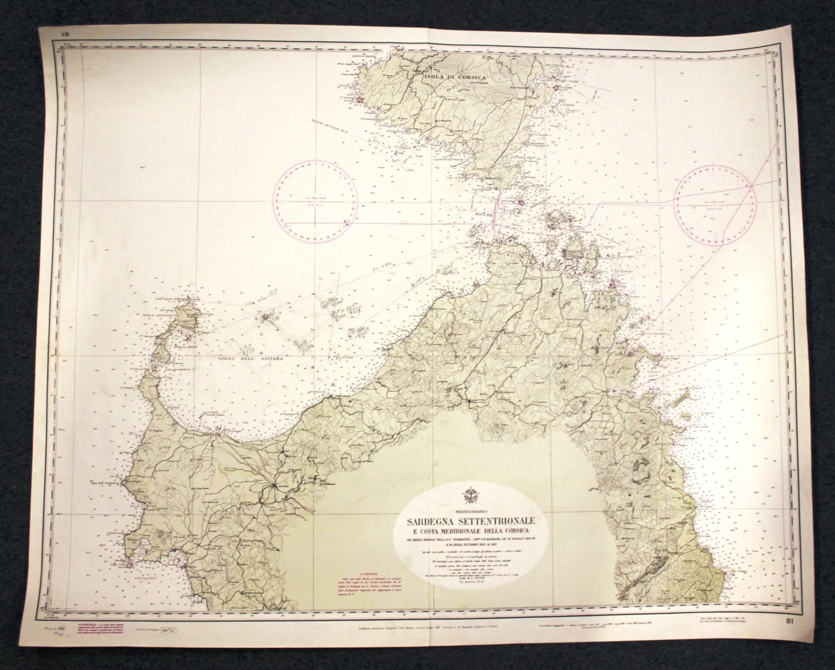 sardegna settentrionale e costa meridionale della corsica n. 81 (1973) - Carte nautiche, da pesca…