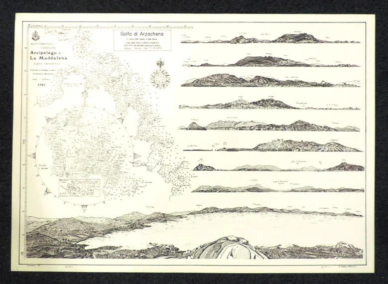 carta – sardegna, arcipelago di la maddalena parte orientale – golfo di arzachena e i passi delle galere e delle bisce (1981) - Arredamento marinaresco