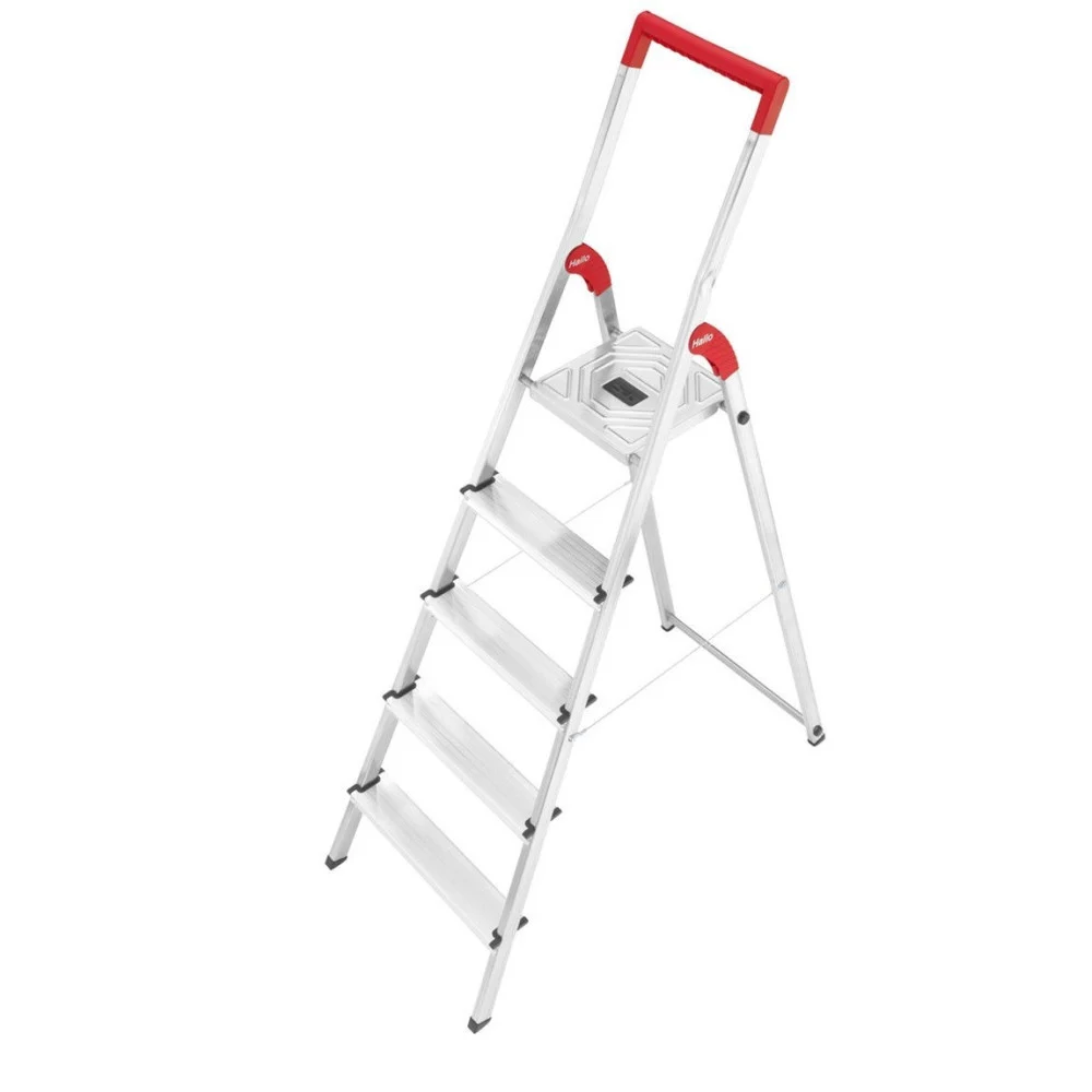 SCALA IN ALLUMINIO HAILO L50 5 GRADINI PIANO ANTISCIVOLO MULTIUSO CASA GIERRE - Gierre ®