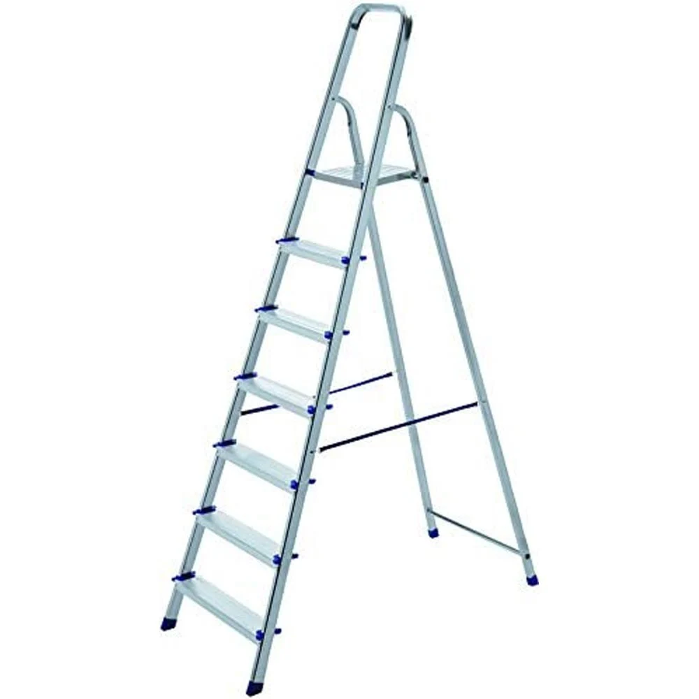 SCALA SCALETTA PIEGHEVOLE 7 GRADINI ANTISCIVOLO SCALETTO IN ALLUMINIO MAX 150KG - TrAdE Shop Traesio