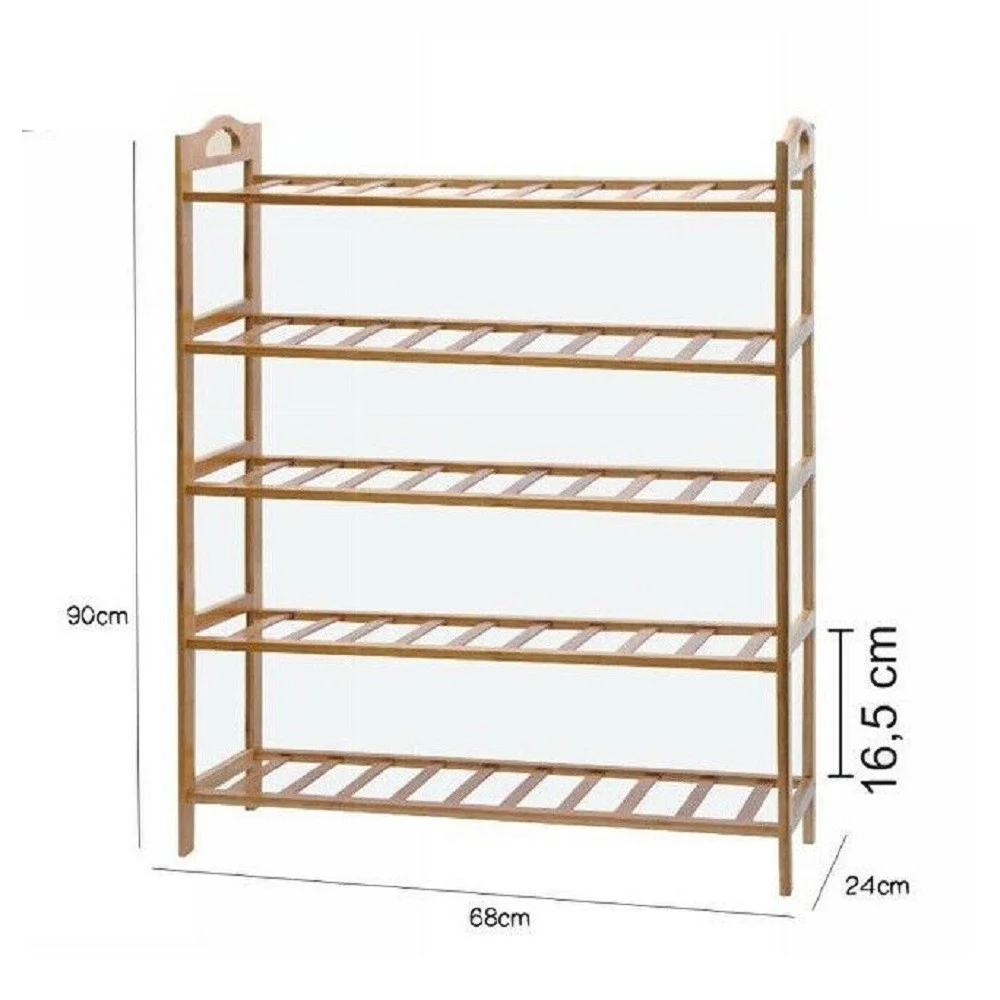 SCARPIERA PORTA SCARPE 5 RIPIANI PIANI LEGNO BAMBOO BAMBU SCAFFALE MOBILE 69414 - TrAdE Shop Traesio
