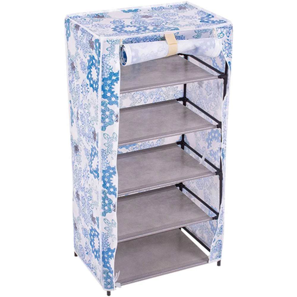 SCARPIERA SALVASPAZIO PORTA SCARPE TESSUTO TNT 44 X 30 X 89 CM AZZURRO - TrAdE Shop Traesio