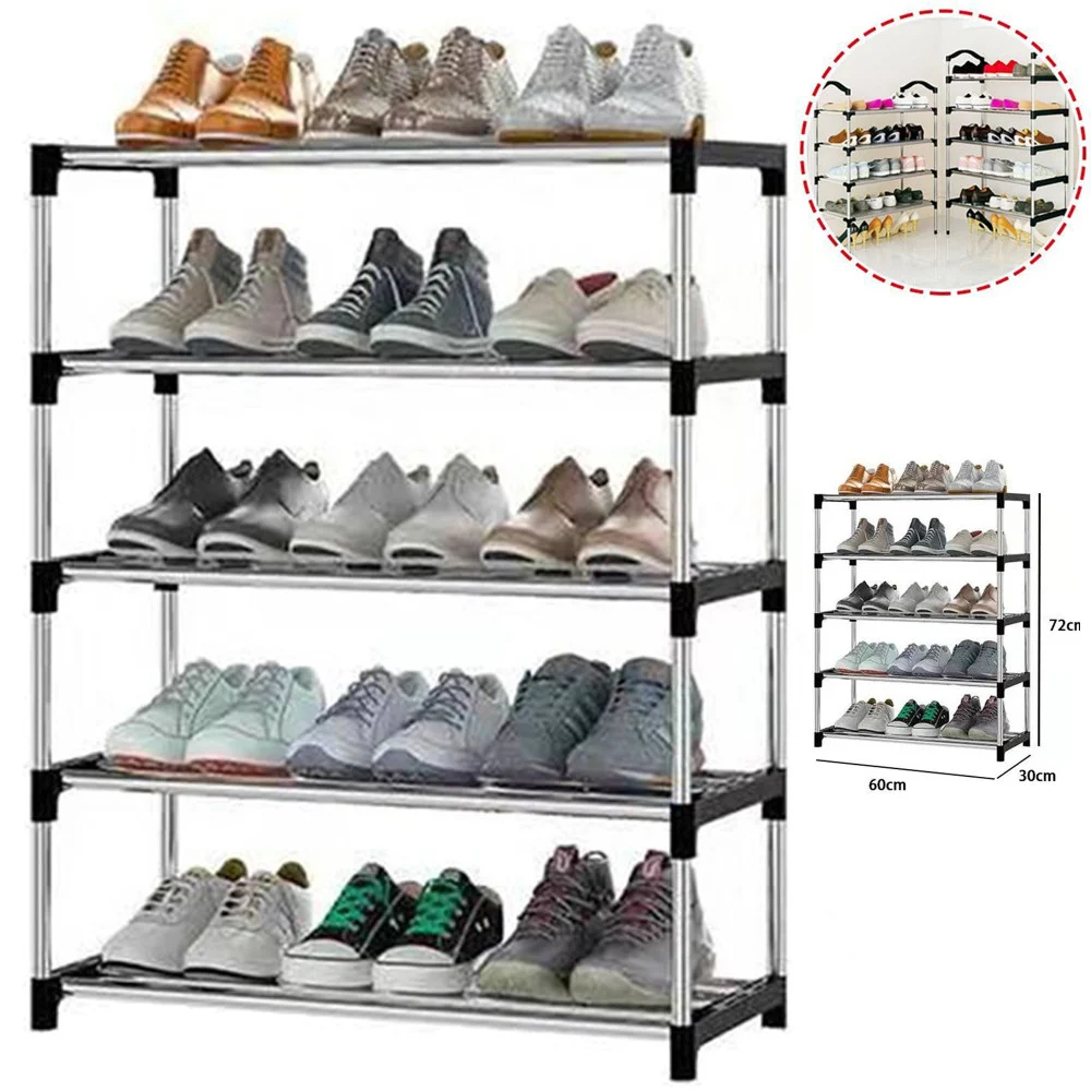 SCARPIERA SCAFFALE CASA MULTIUSO 5 RIPIANI IN METALLO SALVASPAZIO 60X30X72CM - TrAdE Shop Traesio
