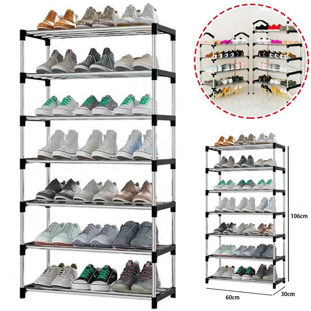 SCARPIERA SCAFFALE CASA MULTIUSO 7 RIPIANI IN METALLO SALVASPAZIO 60X30X106CM - TrAdE Shop Traesio