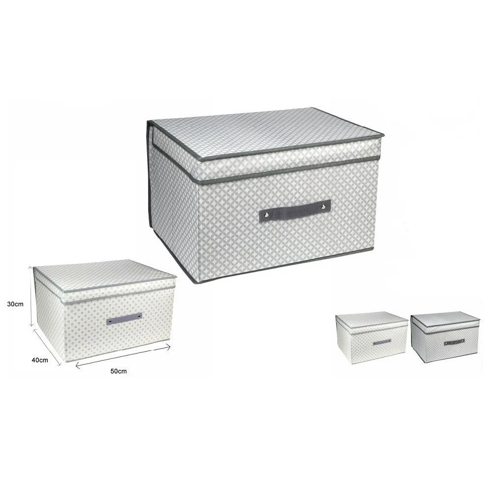 SCATOLA BOX SALVASPAZIO PORTATUTTO CONTENITORE ARMADI ORGANIZER 50X40X30CM 53028 - TrAdE Shop Traesio